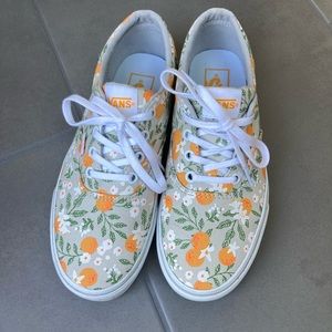 Vans oranges and flowers size 7